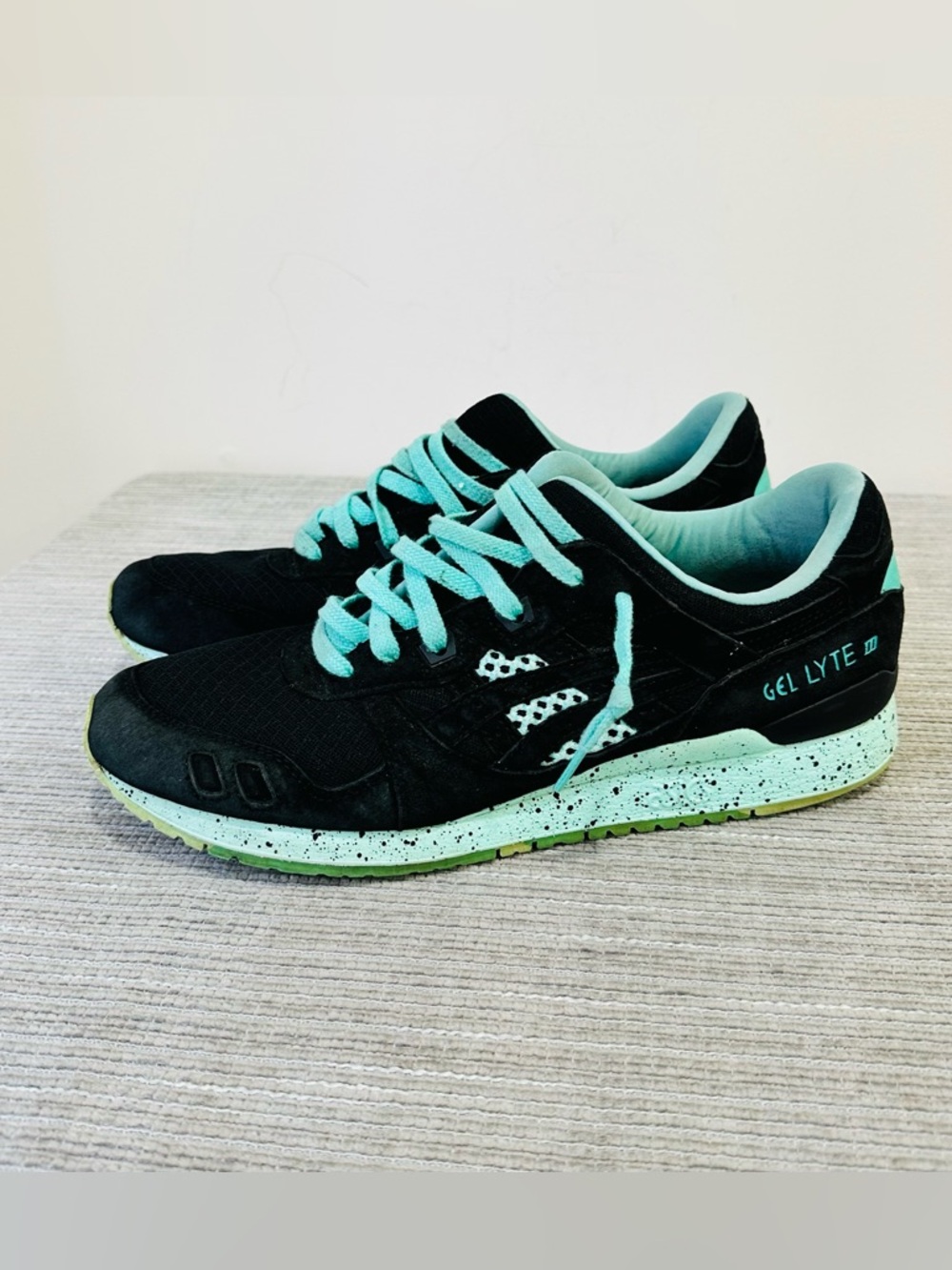 Asics Gel-Lyte III "Bright Pack" Black Mint Tiffany H6Z0L-9090 Mens Size 12